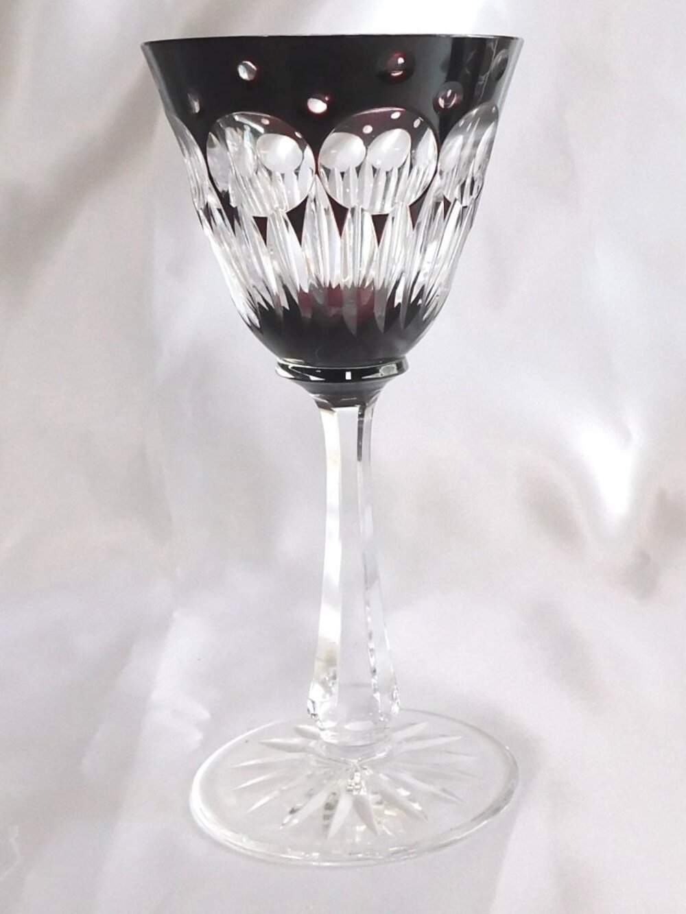 Dark Red Cut to Clear Stemware  # 20337